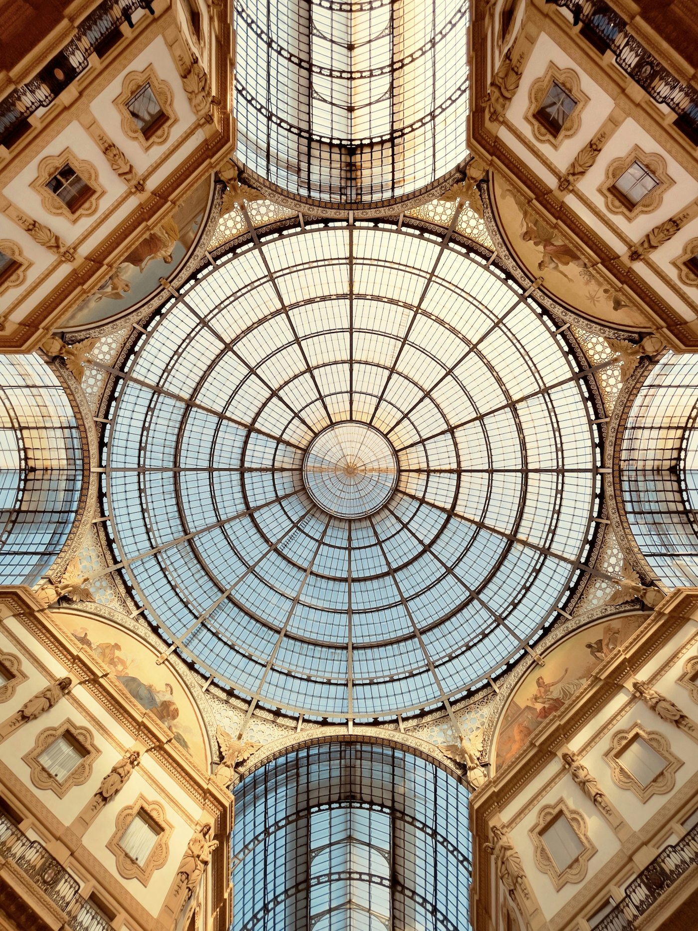 The glass dome of the Galleria Vittorio Emanuele II in Milan